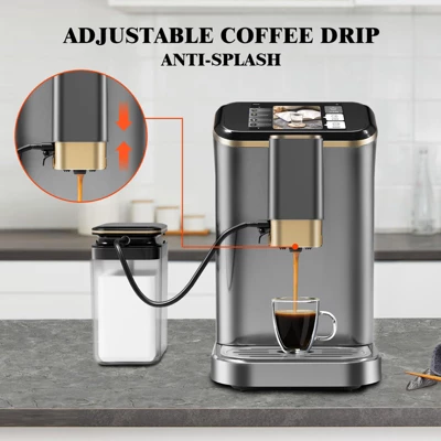 Super Automatic Espresso Machine 20 Bar High Pressure For Latte Espresso And Cappuccino, Stainless Steel Conical Burr Grinder 7 Super Automatic Espresso Machine 20 Bar High Pressure For Latte Espresso And Cappuccino, Stainless Steel Conical Burr Grinder - Image 7