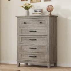 5 Dresser For Bedroom, 41" Tall Dresser, Vertical Drawer Dresser With Storage Freestanding, Wooden Closet Dresser Storage Chest For Bedroom -Home Decor Store GUEST c7156a06 cbda 4fac a810 0a88f2ebdb31