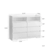 6 Drawer Dresser, White Dresser For Bedroom With LED Lights, Dressers & Chests Of Drawers With Sturdy Frame For Living Room, Entryway, Hallway