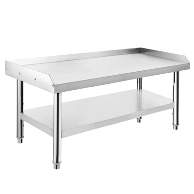 36"x28"x24" Stainless Steel Equipment Grill Stand Table,1000 Lbs Top Shelf,220 Lbs Bottom Shelf,Adjustable Legs,2" Edge Baffle 7 36"x28"x24" Stainless Steel Equipment Grill Stand Table,1000 Lbs Top Shelf,220 Lbs Bottom Shelf,Adjustable Legs,2" Edge Baffle - Image 7