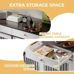 Dog Furniture Crate, 47" Large Dog Crate Furniture W/ 2 Storage Draws & Removable Divider For Large/Medium/Small Dogs -Home Decor Store GUEST c9384d12 5964 496b 8071 e4aa930c1297