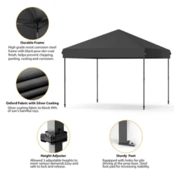 10X10FT Pop Up Canopy - Commercial Instant Shelter, Adjustable Heights, With Wheeled Bag, Portable Gazebo For Patio, Deck, Garden, Beach -Home Decor Store GUEST cb0248ad ccb9 4165 a5be 97cb58df0879