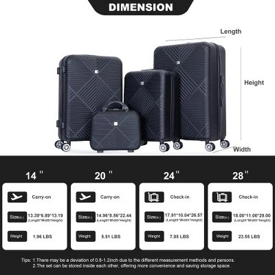 4 Piece Luggage Sets, Expandable Carry On Luggage Set, Suitcase Set 14/20/24/28 In, Hard Shell Luggage Sets With Tsa Lock, Spinner Wheels 4 4 Piece Luggage Sets, Expandable Carry On Luggage Set, Suitcase Set 14/20/24/28 In, Hard Shell Luggage Sets With Tsa Lock, Spinner Wheels - Image 4