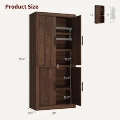 Tall Farmhouse Pantry Cabinet - 4-Door Storage With Adjustable Shelves, Freestanding For Kitchen -Home Decor Store GUEST cc16aa6e 1ff4 41bc 87c7 49d98be61133
