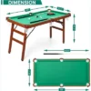 5 Ft Folding Pool Table Portable Foldable Billiards Table For Kids And Adults Pool Game Table With 2 Cue Sticks 16 Balls Triangle Chalk