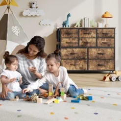 Dresser For Bedroom With 10 Drawers, Dressers & Chest Of Drawers, Fabric Storage Drawer With Side Pockets -Home Decor Store GUEST cec59914 2120 4633 8993 ef923ef94337