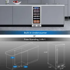 Beverage Refrigerator And Cooler, 96 Cans Built-in Or Freestanding Beverage Cooler With Glass Door -Home Decor Store GUEST cf607890 6181 4d22 bb4b e23e7be7759b