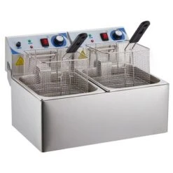 Whizmax Electric Deep Fryer, 10 L X 2 Deep Fryer With Basket, Adjustable Temperature Control, Nuggets, Chips & More,Stainless Steel,Sliver