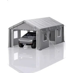 10x20FT Heavy-Duty Portable Carport With Roll-Up Ventilated Windows, All-Season Waterproof, UV-Resistant Canopy For Trucks And Boats - Grey -Home Decor Store GUEST cf95d8c2 45bc 4306 bdf6 a3bd6254d773