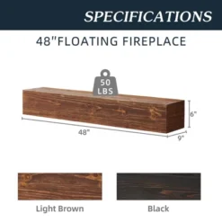 60 Inch Fireplace Mantel Wall-Mounted Mantels Floating Shelf With Invisible Metal Bracket Farmhouse Shelf For Home Decor -Home Decor Store GUEST d0d33970 5f65 4961 a348 e49e8340a856