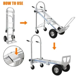 Folding Hand Truck,3-in-1 Aluminum Dolly Cart With Wheels,770 LBS Capacity Heavy Duty Hand Trucks For Transport And Moving -Home Decor Store GUEST d0fbe376 6564 4ea9 824a 3c4fca9ad380