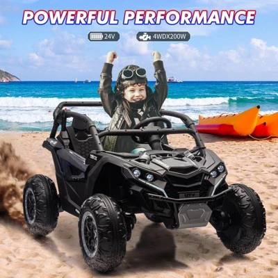 2-Seater Electric Utv For Kids, 24V 4WD Ride-On Car With Remote Control, Battery-Powered Off-Road Toy 3 2-Seater Electric Utv For Kids, 24V 4WD Ride-On Car With Remote Control, Battery-Powered Off-Road Toy - Image 3