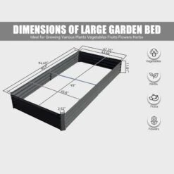 Metal Raised Garden Bed Kit, 8x4x1ft Outdoor Large Planter Raised Beds, Outdoor Garden Beds Raised Garden Boxes For Gardening Vegetables Flowers -Home Decor Store GUEST d2d6898f d7a4 44ef 9659 900d64a9783c