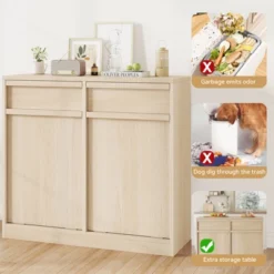 Whizmax Double Tilt Out Trash Cabinet, Hidden Trash Cabinet With 20 Gallon Storage, Freestanding Garbage Can Cabinet For Kitchen Dining Room 9 Whizmax Double Tilt Out Trash Cabinet, Hidden Trash Cabinet With 20 Gallon Storage, Freestanding Garbage Can Cabinet For Kitchen Dining Room -Home Decor Store GUEST d35b9898 7717 4e12 bc9e 63e67ebb53a5