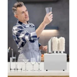 Electric Wine Glass Polisher With 5 Cotton Brushes And High-Power Heater, Stainless Steel, Ideal For Bars, Kitchens, And Restaurants -Home Decor Store GUEST d3f2d68d c094 483f 9d90 e40b520175e5