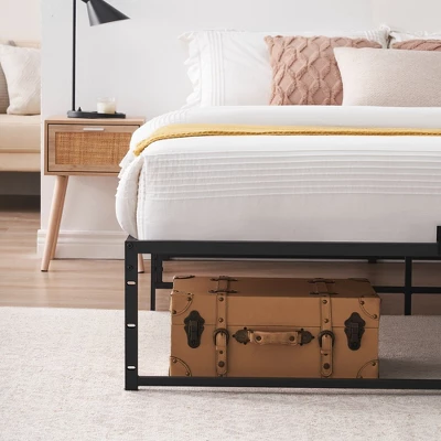 Twin Size Bed Frame Platform, 14 Inch Metal Twin Bedframe With 3 In 1 Sturdy Steel Support, No Box Spring Needed Black Mattress Frame 5 Twin Size Bed Frame Platform, 14 Inch Metal Twin Bedframe With 3 In 1 Sturdy Steel Support, No Box Spring Needed Black Mattress Frame - Image 5