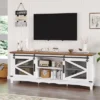 Whizmax Modern TV Stands For Living Room With Adjustable Shelf, 65 Inch TV Stand Entertainment Center With Storage And Sliding Barn Doors (White)