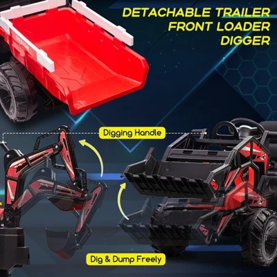 24V 4 In 1 Kids Tractor, Excavator & Bulldozer, Battery Powered Ride On Electric Vehicle 1 24V 4 In 1 Kids Tractor, Excavator & Bulldozer, Battery Powered Ride On Electric Vehicle