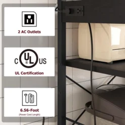 Bakers Rack With Power Outlet, Coffee Bar With Wire Drawer, Microwave Stand, Kitchen Baker Table With Large Storage -Home Decor Store GUEST da470730 ab07 402c bba2 0c1ed7007483