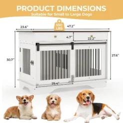 Dog Furniture Crate, 47" Large Dog Crate Furniture W/ 2 Storage Draws & Removable Divider For Large/Medium/Small Dogs -Home Decor Store GUEST dad31ea4 d39f 4325 967e 901afb8dc5da