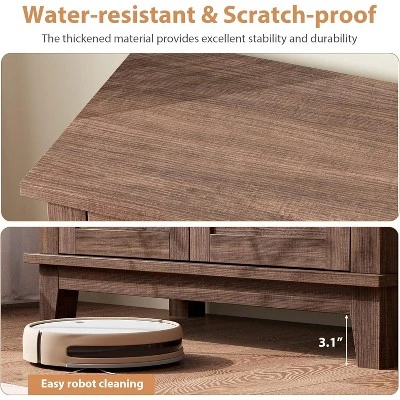 Farmhouse Storage Cabinet Adjustable With 7-Tier Shelves Style 31.5", Rustic Kitchen & Dining Room Organizer, Multi-Functional Entryway Cabinet 4 Farmhouse Storage Cabinet Adjustable With 7-Tier Shelves Style 31.5", Rustic Kitchen & Dining Room Organizer, Multi-Functional Entryway Cabinet - Image 4