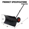 Snow Shovels, Snow Shovel Pusher With Wheels For Driveway, Snow Plow Shovel Snow Pusher With 29" X 16.5" Large Blade For Efficient Snow Removal