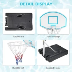 Poolside Basketball Hoop, 3.1FT-4.7FT Height Adjustable Pool Basketball Hoop With 35 Inch Backboard, Portable Basketball Goal System For Swimming Pool -Home Decor Store GUEST e276f873 7f57 4aaf aae7 a6373bb4db35