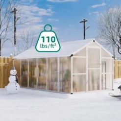 8x12FT Greenhouse For Outdoors,Polycarbonate Greenhouse With Quick Setup Structure And Roof Vent,Aluminum Greenhouses For Outdoors Heavy Duty -Home Decor Store GUEST e28c413e 93c6 427f aa96 85ff2a33bd56