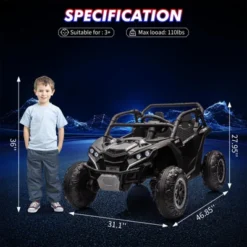 2-Seater Electric Utv For Kids, 24V 4WD Ride-On Car With Remote Control, Battery-Powered Off-Road Toy 14 2-Seater Electric Utv For Kids, 24V 4WD Ride-On Car With Remote Control, Battery-Powered Off-Road Toy -Home Decor Store GUEST e32c5d3d 19ce 4603 8270 33339d38d2b4