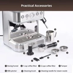 Espresso Machine With Grinder And Milk Frother, 15 Bar Pump Cappuccino Latte Machine With Burr Conical Grinder -Home Decor Store GUEST e4045cfd 56be 4d34 a28c e5ff24f6d291