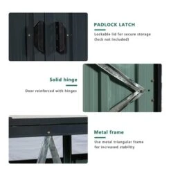 Garbage Can Storage Shed, Stores 3 Trash Cans,Outdoor Garbage Bin Storage Shed Galvanized Steel Outdoor Storage Shed, With Padlock Doors Storage Shed -Home Decor Store GUEST e67fa4a2 42cc 4d75 aee7 5f45f1de80ef