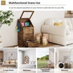 Flip Top Dog Food Storage Container, Wood Pet Storage Cabinet With 2 Pull-Out Elevated Dog Bowls -Home Decor Store GUEST e6de1e9f adca 48e7 a799 402456928c7e