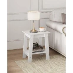 Farmhouse End Table – Rustic 2-Tier Side Table With Storage Shelf, Narrow Nightstand, Minimalist Accent Table For Living Room And Bedroom -Home Decor Store GUEST e7f6a052 d059 4e5d 8b36 148504043826