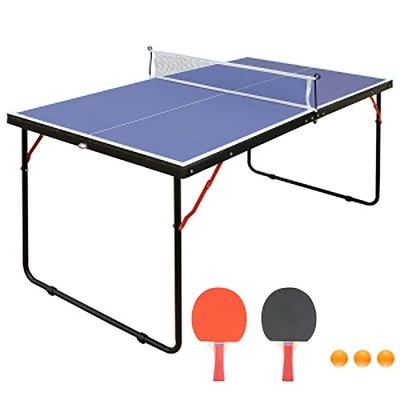 Portable Foldable Table Tennis Set With Net, Paddles, And Balls - Indoor/Outdoor Blue - 4.5ft 6 Portable Foldable Table Tennis Set With Net, Paddles, And Balls - Indoor/Outdoor Blue - 4.5ft - Image 6