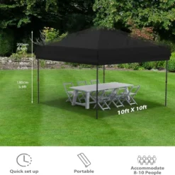 10'x10'Pop Up Canopy Tent, Easy To Set Up And Take Down,1 Around Cloth,for Outdoor Events, Patio, Party, Camping -Home Decor Store GUEST ec06602a b706 4464 86e5 968cce36c0f7