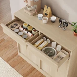 Double Tilt Out Trash Cabinet, Hidden Trash Cabinet With 20 Gallon Storage, Freestanding Garbage Can Cabinet For Kitchen Dining Room -Home Decor Store GUEST eca71db4 5ce5 4a7b 8d80 00e77ea98cb5