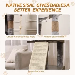 Cat Tree With Litter Box Enclosure, Hidden Litter Box Tree With Sisal Scratching Post And Soft Plush Perch -Home Decor Store GUEST ed7c9832 eb57 445e 9055 62490ef74711 1