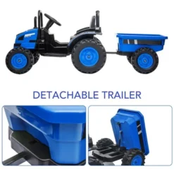 12V Electric Ride-On Tractor For Kids With Trailer
