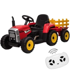 12V Kids Battery Powered Electric Tractor With Trailer, Toddler Ride On Car With Remote Control -Home Decor Store GUEST ef27009e 0d9f 4b4a 9c34 9adaf4d19f4d