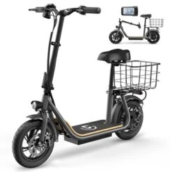 Electric Scooter With Seat For Adults, 500W Foldable Electric Scooter With Seat And Basket, Max 30 Miles Range&19 Mph Power -Home Decor Store GUEST f140a182 d938 4565 9acd 765380c01330
