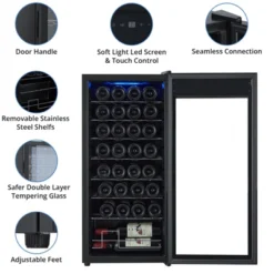 32 Bottle Wine Cooler, Compressor Wine Cooler Refrigerator With Digital Temperature Control -Home Decor Store GUEST f209ae2a d921 41a6 be95 120457108d8c