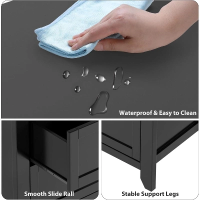 Large 6 Drawer Dresser With Deep Drawers & Metal Knobs, Modern Wooden Double Chests Of Drawers For Entryway 4 Large 6 Drawer Dresser With Deep Drawers & Metal Knobs, Modern Wooden Double Chests Of Drawers For Entryway - Image 4