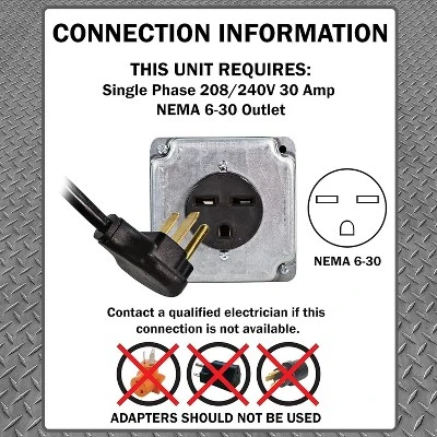 240v 4800w Electric Industrial Garage Heater For Garages, Workshops, With Cord Wrap And Carrying Handle, Thermostat Control, Overheat Protection 6 240v 4800w Electric Industrial Garage Heater For Garages, Workshops, With Cord Wrap And Carrying Handle, Thermostat Control, Overheat Protection - Image 6