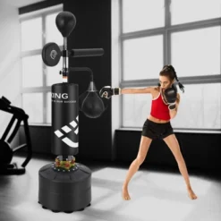 5 In 1 Punching Bag With Stand For Adult Kids, Freestanding Heavy Boxing Bag With 2 Speed Bag, 360¡ã Relax Bar