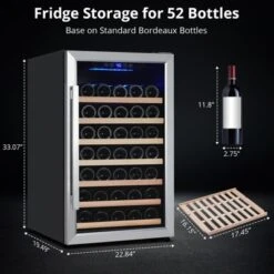 20 Inch Wine Fridge, 52 Bottle Wine Cooler Refrigerator, 40-66¡ãF Wine Refrigerator With Glass Door, Blue LED Light Wine Fridge 12 20 Inch Wine Fridge, 52 Bottle Wine Cooler Refrigerator, 40-66¡ãF Wine Refrigerator With Glass Door, Blue LED Light Wine Fridge -Home Decor Store GUEST f5944ab1 5a6c 49d7 b0f0 a5787426e6b0