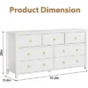 Modern 7 Dresser For Bedroom, 47.2" Wide Dresser With Storage, Wooden Closet Dressers Chest Of Drawers Freestanding, White