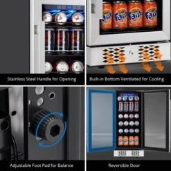 Beverage Refrigerator And Cooler, 96 Cans Built-in Or Freestanding Beverage Cooler With Glass Door -Home Decor Store GUEST fc0277c0 0d22 4a64 97b2 028759a8072f