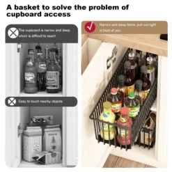 2PCS Pull Out Cabinet Organizer Heavy Duty Carbon Steel Slide Out Drawers Multifunctional Sliding Pantry Shelves For Kitchen Base Cabinet Organization -Home Decor Store GUEST fc26838c 27dd 4cf3 8722 5ad20bd60f18