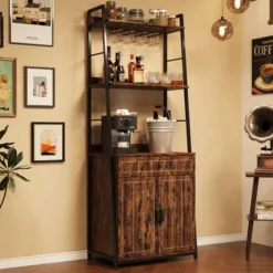 Industrial Baker Rack With Cabinet 70" Wine Rack With Cabinet And Drawer -Home Decor Store GUEST fd735bc1 bfc7 4bb7 9576 d3050f5493e3