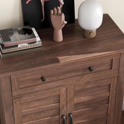 Farmhouse Storage Cabinet Adjustable With 7-Tier Shelves Style 31.5", Rustic Kitchen & Dining Room Organizer, Multi-Functional Entryway Cabinet 3 Farmhouse Storage Cabinet Adjustable With 7-Tier Shelves Style 31.5", Rustic Kitchen & Dining Room Organizer, Multi-Functional Entryway Cabinet - Image 3